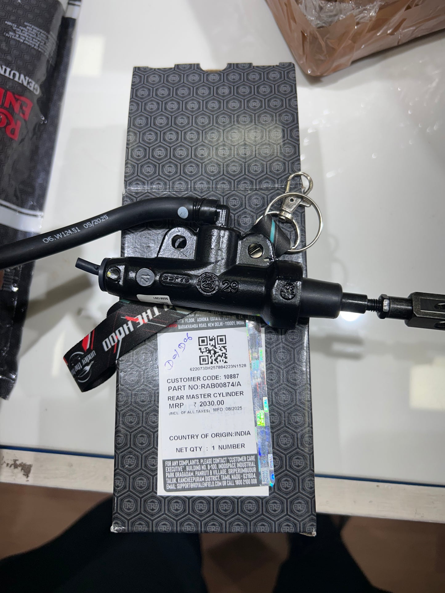 Royal Enfield RAB00874/A – Rear Master Cylinder Assembly for Hunter 350 (All Variants) – OEM