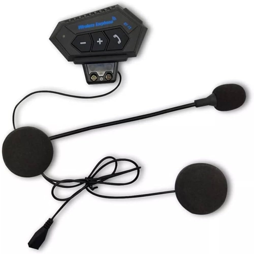 BT12 On-Ear Helmet Wireless Dual Earphone Bluetooth Calling and Music with Mic, (Support iOS & Andriod) Headset Compatible with Almost All Kinds of Helmets