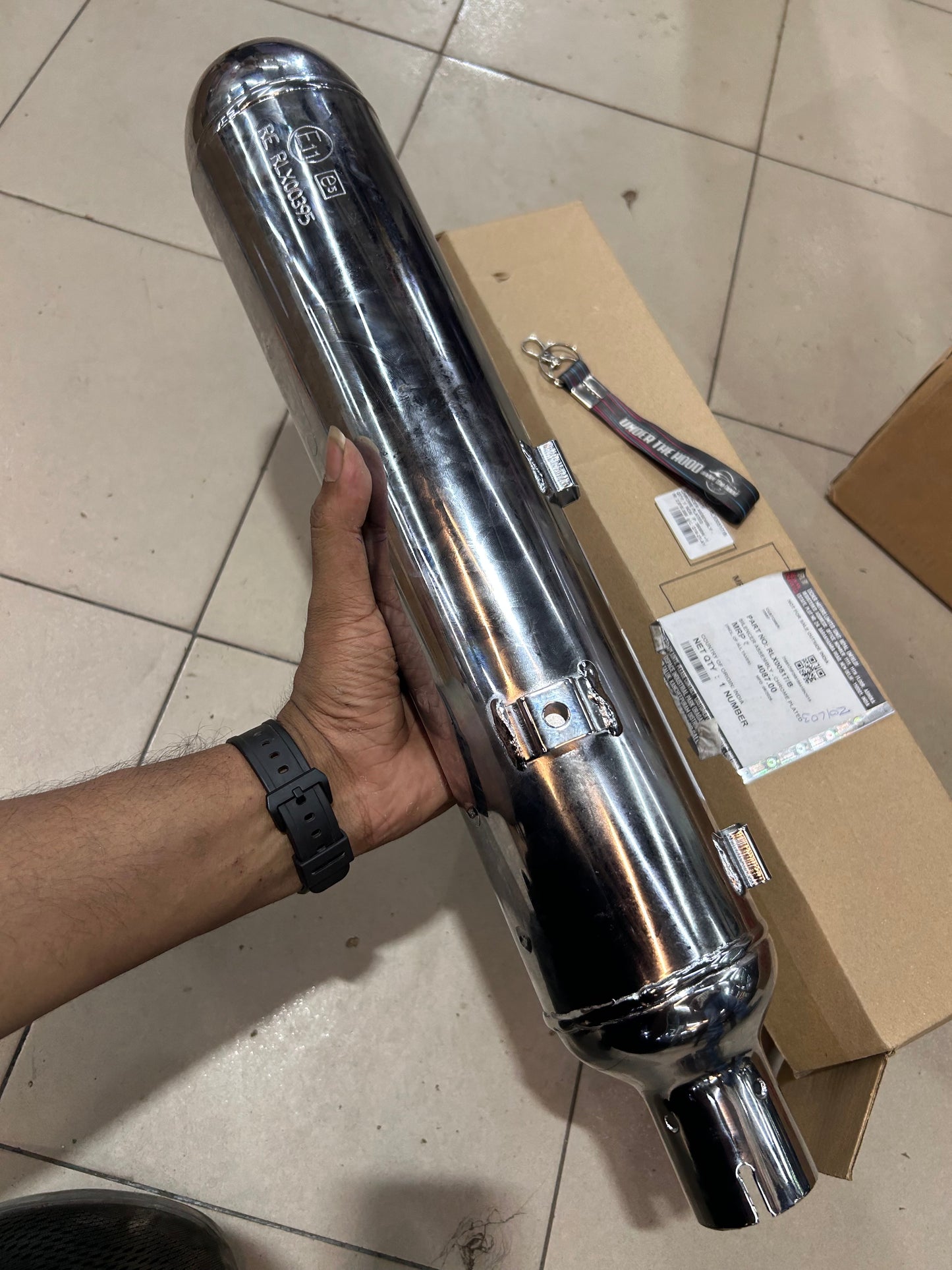 Royal Enfield Meteor 350 Chrome Silencer Assembly RLX00517/B