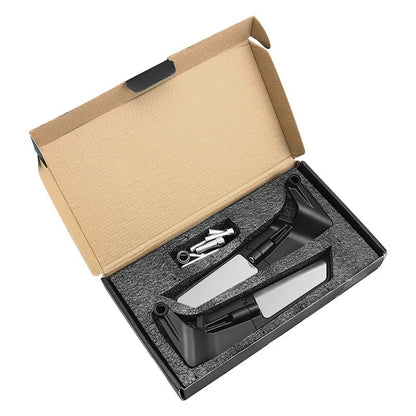 Adjustable Stealth Fin Bike Mirrors – Set of 2 for Yamaha, Hero, Suzuki, Benelli, Duke, Apache & More