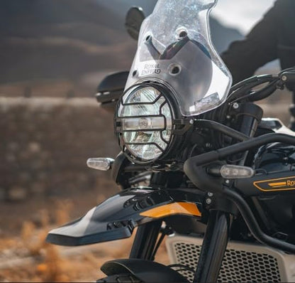 Royal Enfield KXA00444 Black Headlight Grill – Steel LED Headlight Guard for New Himalayan 450 & Guerrilla 450 (Genuine GMA Accessory)