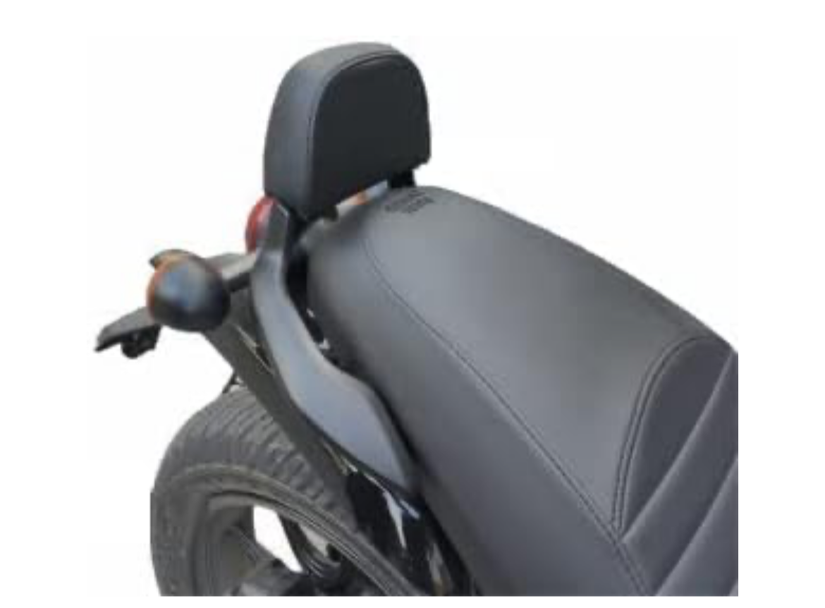 Hunter 350 Backrest with Black Cushion for Hunter 350 Bike Heavy Pillion Back Aluminium Support(Black Pack of 1)