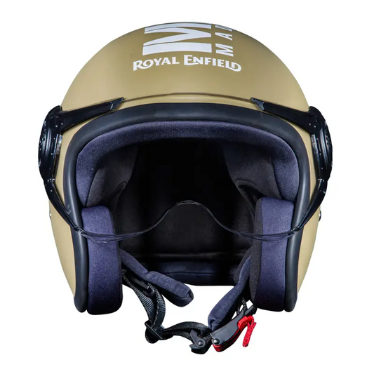 ROYAL ENFIELD JET OPEN FACE MLG HELMET WITH CLEAR VISOR - Matte Desert Storm