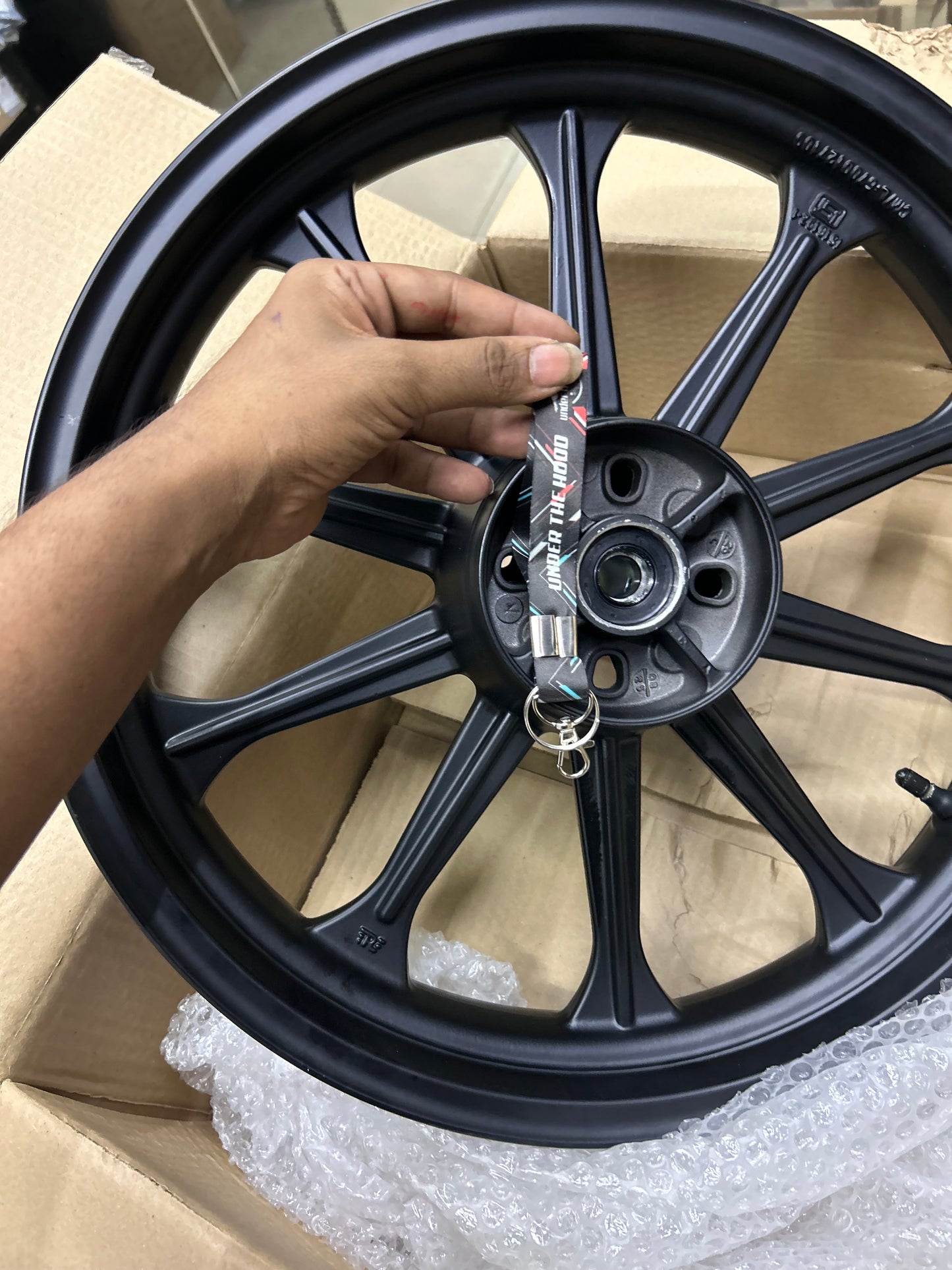 Royal Enfield Alloy Wheel Set (Front RAJ00447/A + Rear RAT00463/A) – OEM Black Alloy Wheels with Bearings & Valve for Classic 350 Reborn & New Bullet 350 (Spoke to Alloy Upgrade)