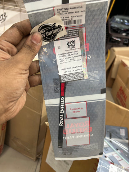 Royal Enfield RAJ00372/B + RAJ00373/B - 2D Wheel Decal Combo (LH+RH) - Wheel Pinstripe (RH+LH) - Genuine Rim Stickers