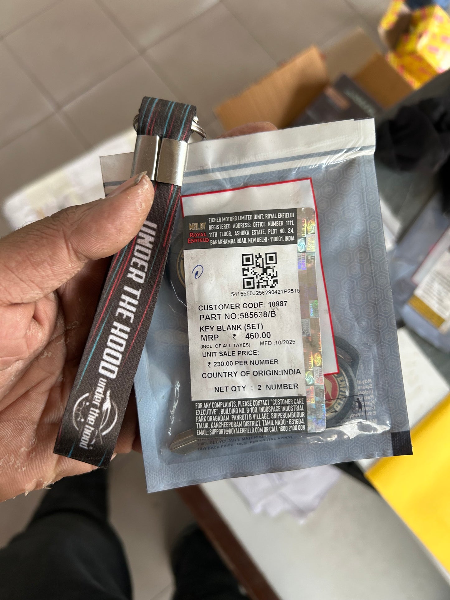 Royal Enfield Key Blank (Set, New Logo) — Continental GT 535 (E3/E4), Thunderbird 350/500 (NTB series) — 585638/B | Genuine OE