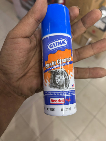 GUNK Chain Cleaner (Chlorine-Free, 125ml) by Veedol – High-Performance Chain Degreaser for Motorcycles & Bicycles – Safe on O-ring, X-ring, Z-ring