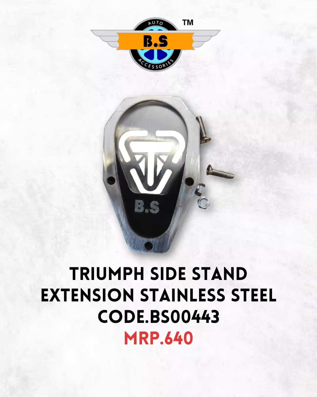 Side Stand Extender for Triumph Speed 400 | Stainless Steel | Rust-Free | BS Auto