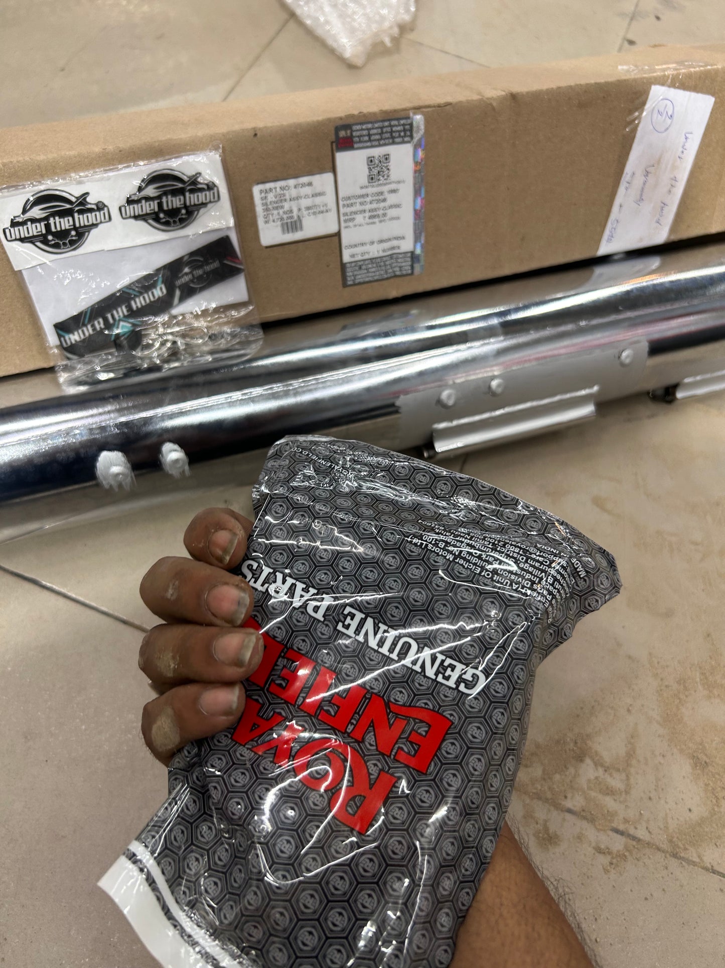 Genuine Royal Enfield Silencer Assembly – Classic 350 UCE (BS3/BS4) – Part No. 472046