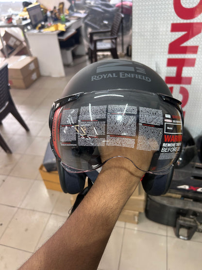 Royal Enfield Jet Helmet – OP MLG Edition – Matt Black – Medium (58cm) – Style HESS22002