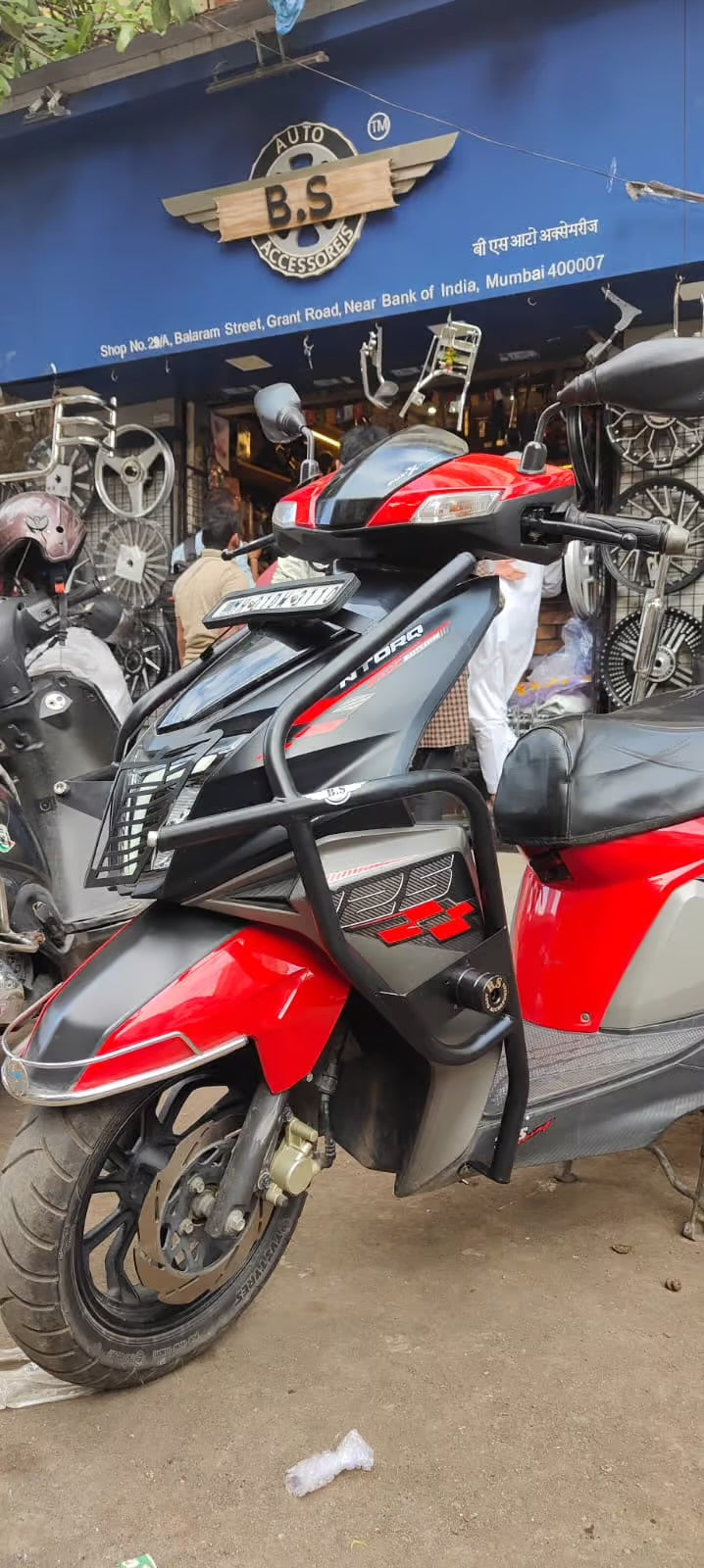 Heavy Crash Guard for TVS Ntorq | Stainless Steel | Black Powder-Coated | BS Auto