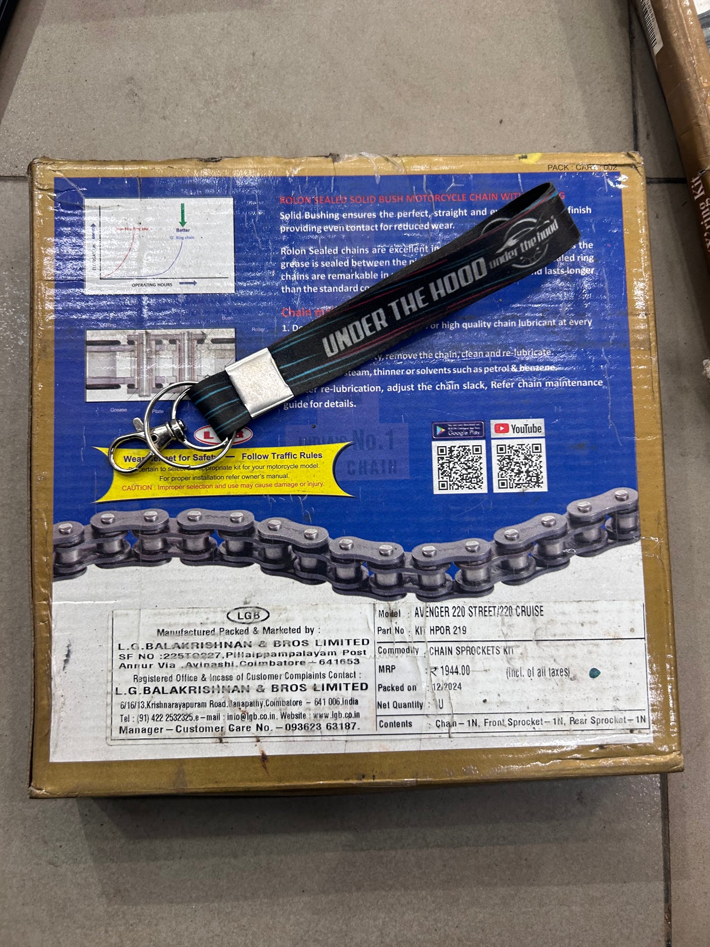 Rolon HPOR 219 High-Performance O-Ring Chain & Sprocket Kit – Bajaj Avenger 220 Street / Cruise (R520HPOR-110-2, 14T / 36T, 110L)