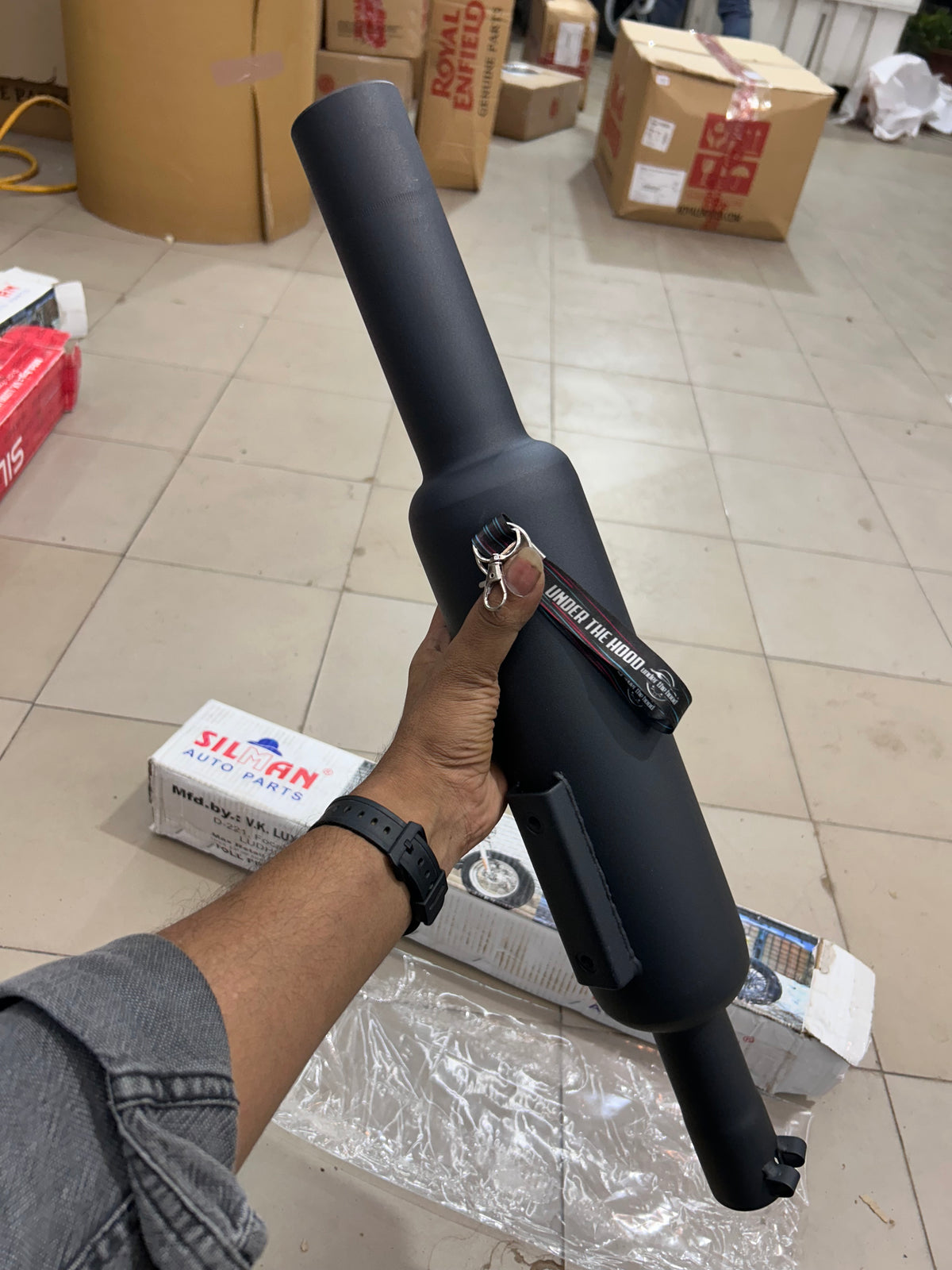 Silman Short Punjab Big Mouth 57mm Black Silencer for Classic 350 Reborn, Meteor 350 & Bullet 350 J-Series | LSM4-B