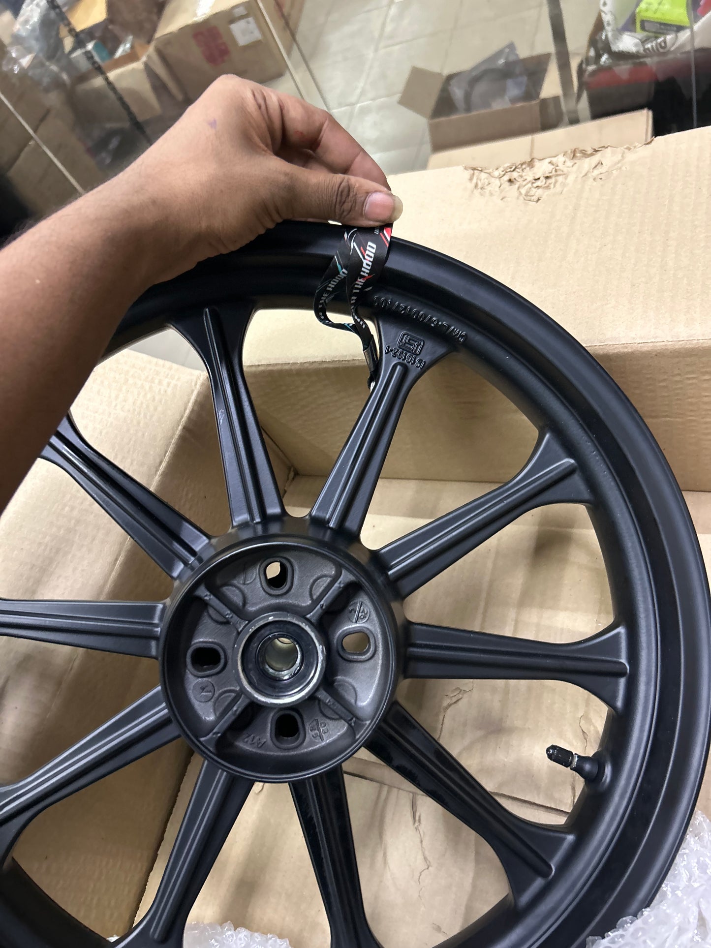 Royal Enfield Alloy Wheel Set (Front RAJ00447/A + Rear RAT00463/A) – OEM Black Alloy Wheels with Bearings & Valve for Classic 350 Reborn & New Bullet 350 (Spoke to Alloy Upgrade)