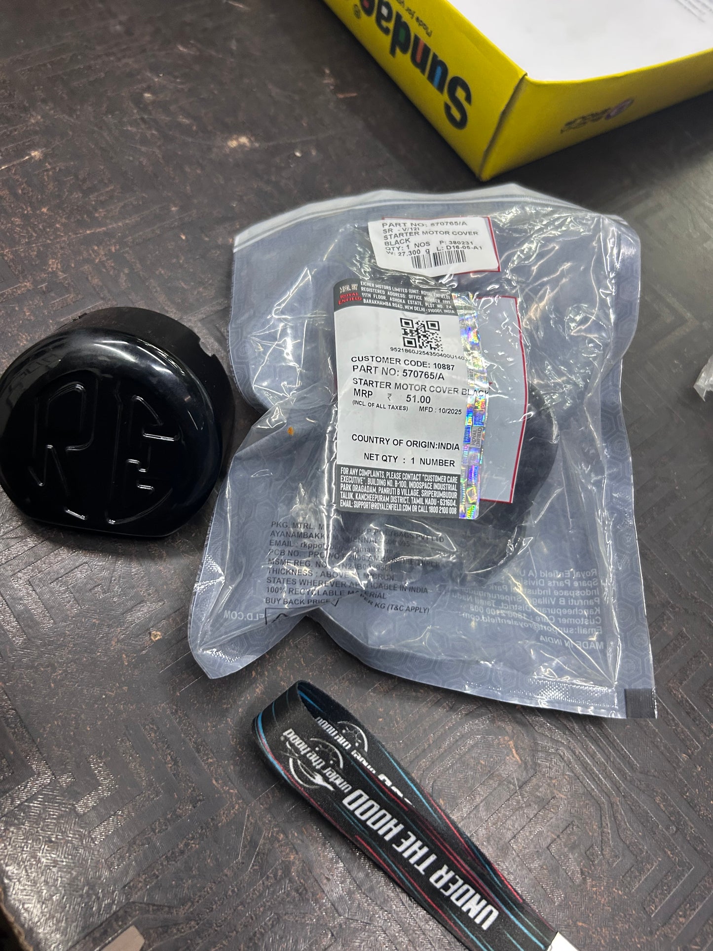 570765/A – Starter Motor Cover (Black) for Classic 350 (UCE) & Thunderbird 350/350X (UCE) – Genuine Royal Enfield