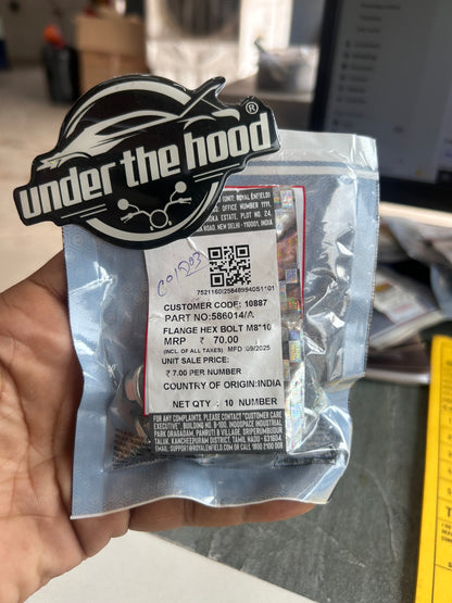 Genuine Royal Enfield M8×10 flange bolt single / pack of 10