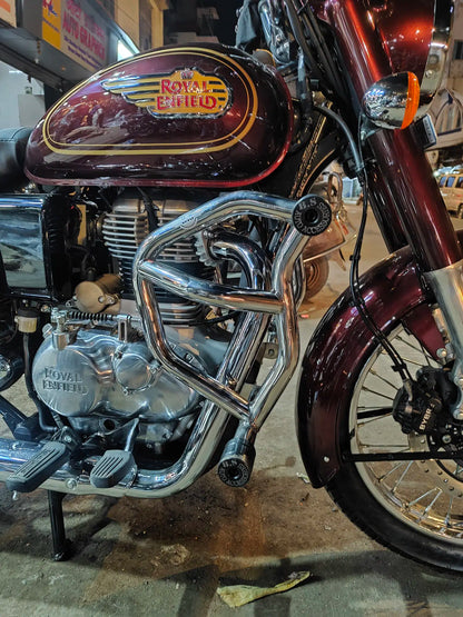BS00421 Crash Guard for Royal Enfield Classic Reborn & Meteor 350 (Black & Chrome)