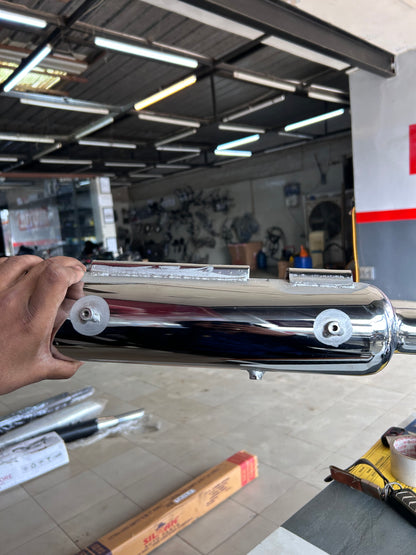 SILMEN LONG PUNJAB SILENCER CHROME FOR ALL ROYAL ENFIELD