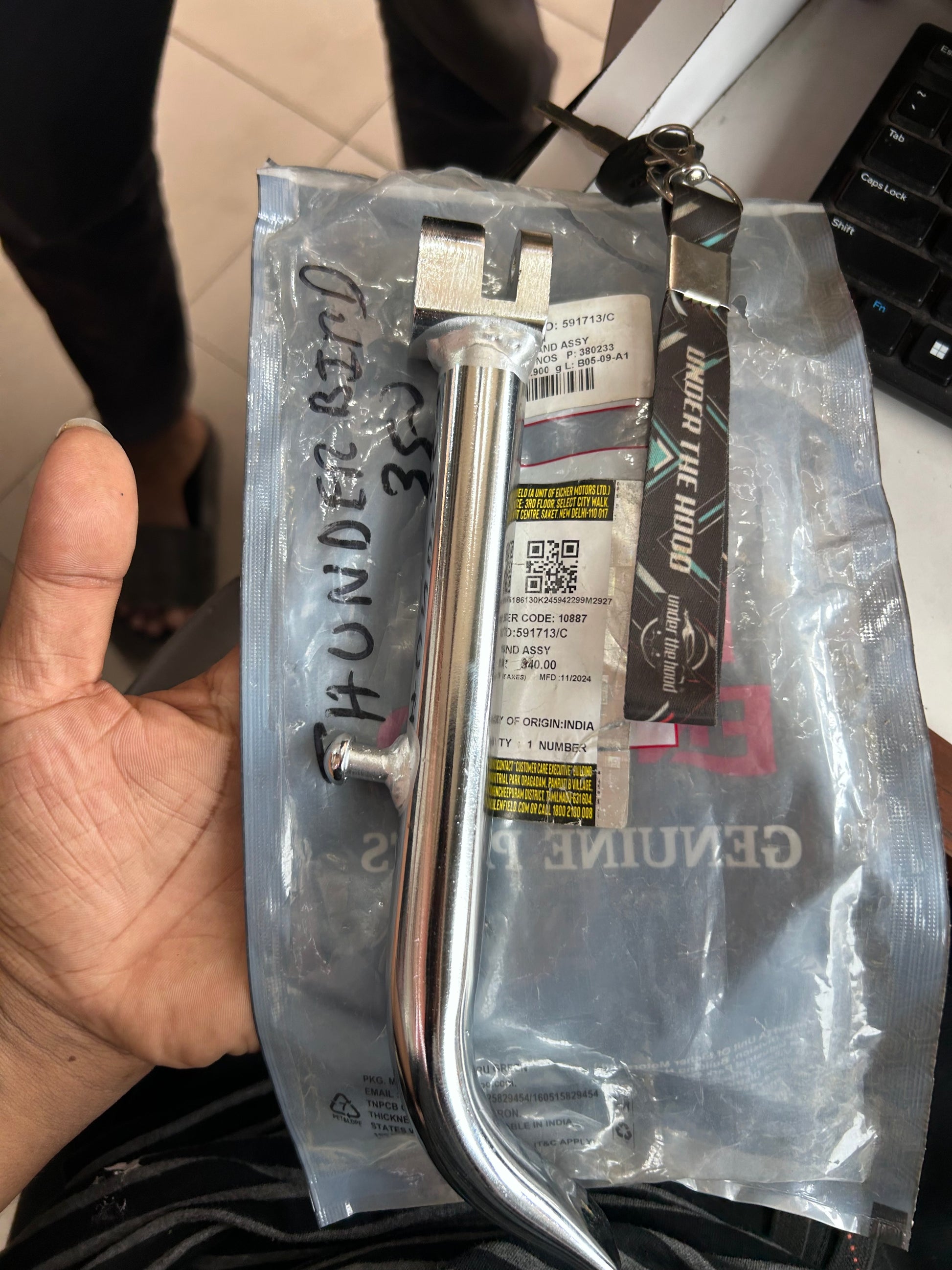Royal Enfield genuine side stand 591713C for 18 inch rear wheel UCE models