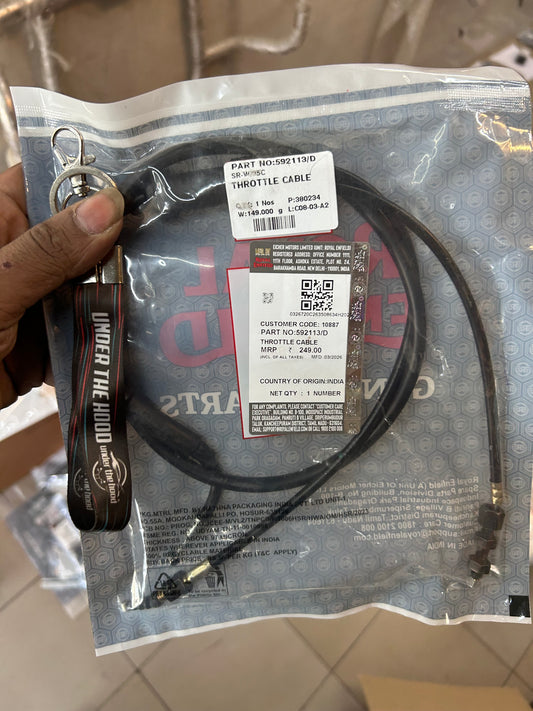 Genuine Royal Enfield 592113/D throttle cable for Bullet 350 UCE