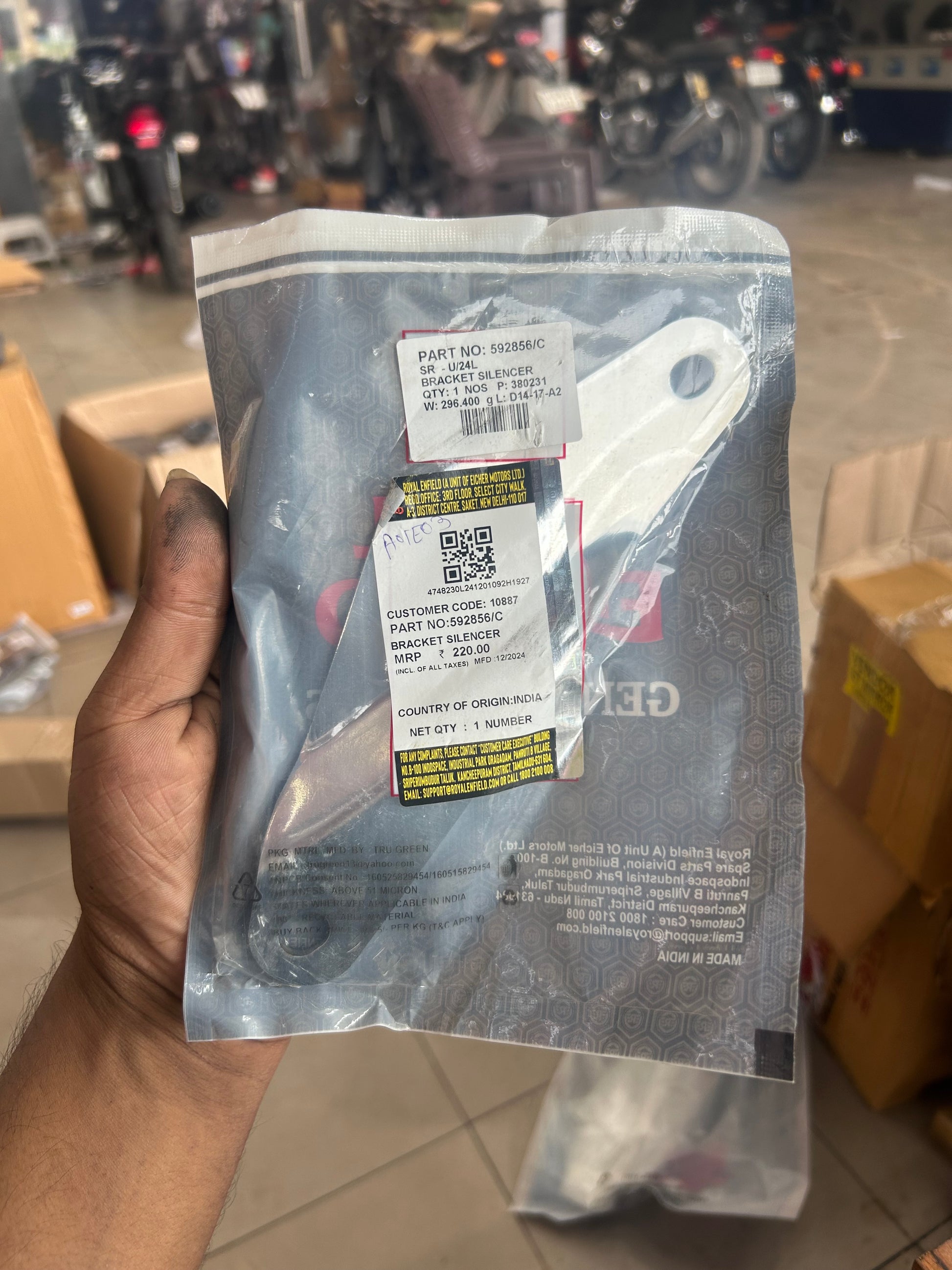 Royal Enfield Bracket – Silencer 592856/C for Bullet/Electra UCE