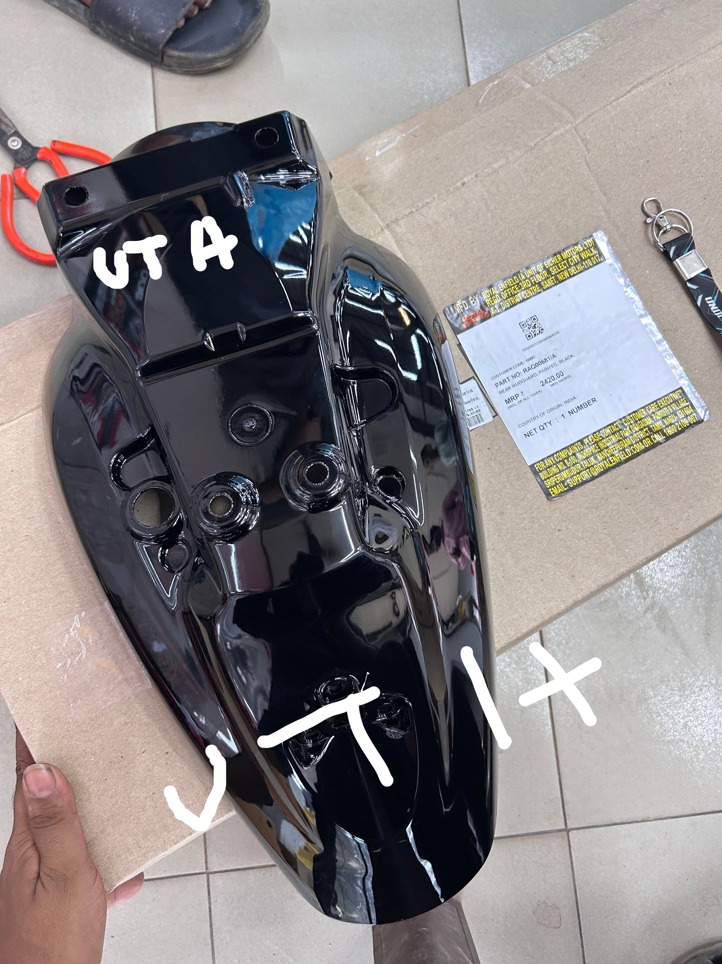 Royal Enfield RAQ00681/A – Rear Mudguard (Painted Black) | Genuine OEM for Hunter 350 (Dapper, Metro, Metro Rebel, Retro/Factory)