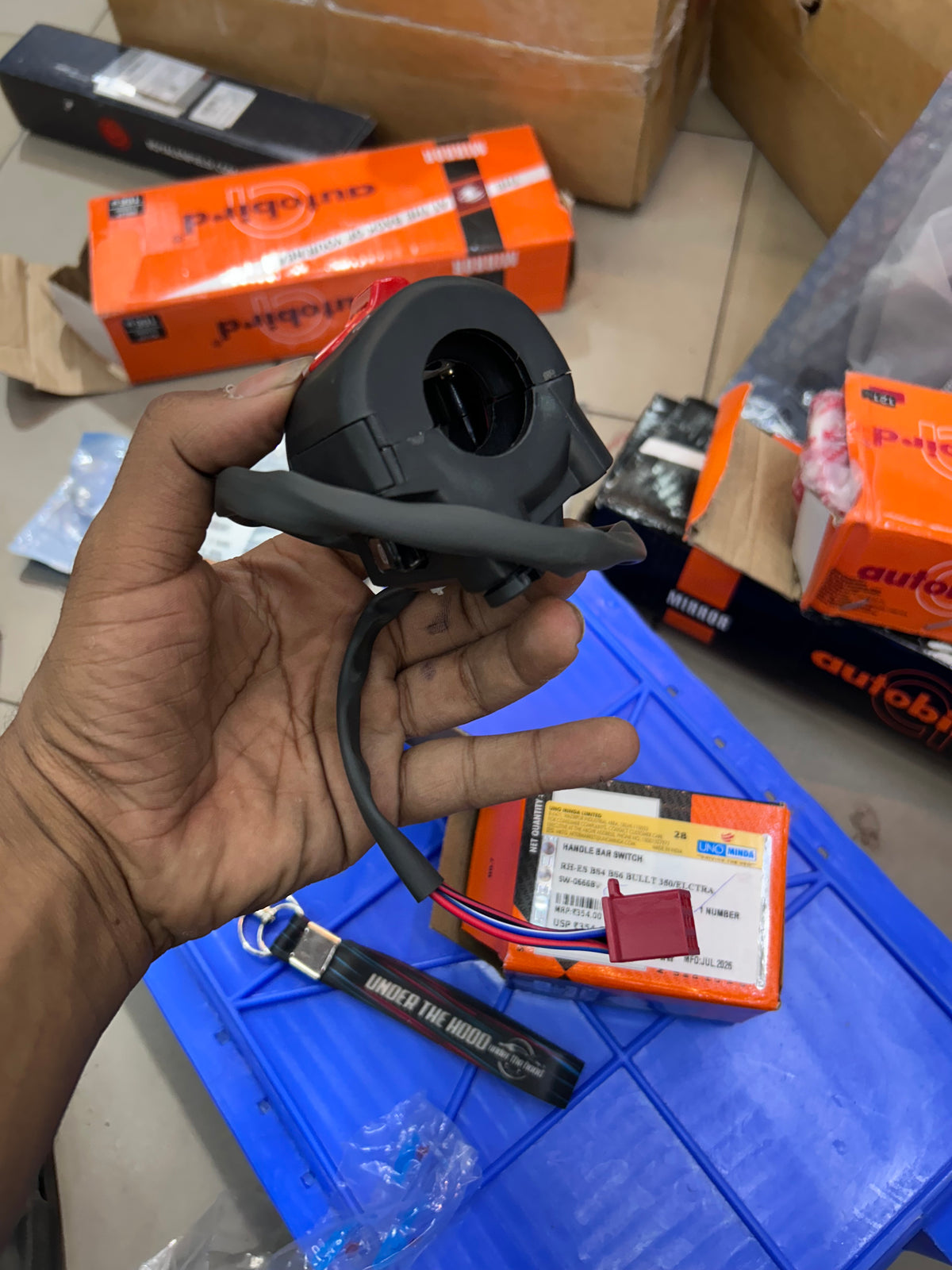 Royal Enfield Bullet 350 / Electra Right Handlebar Switch – Self Start AHO | UNO Minda SW-0666BV | 1040429/A Reference