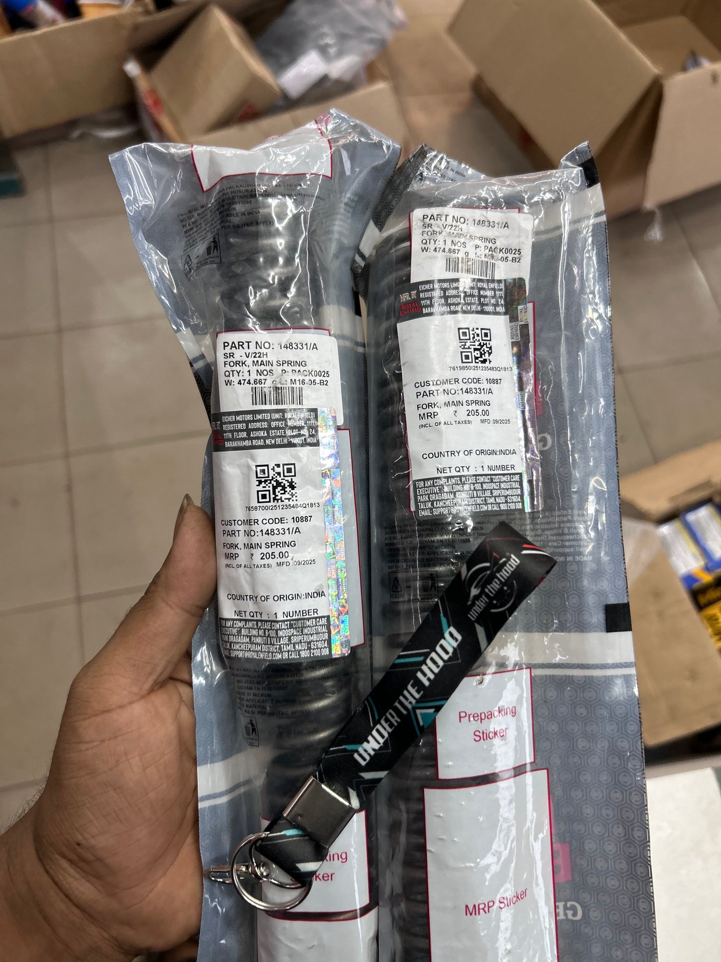 Royal Enfield Fork Main Spring – Pair (Set of 2) for Interceptor 650 & Continental GT 650 (Euro 4/Euro 5) — 148331 / 148331(A) | Genuine OE