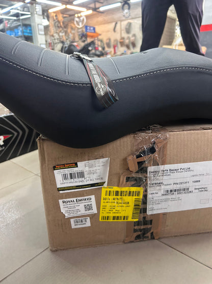 Royal Enfield Black Low Ride Dual Seat KXA00053 — OEM Lowered Seat for Bullet 350