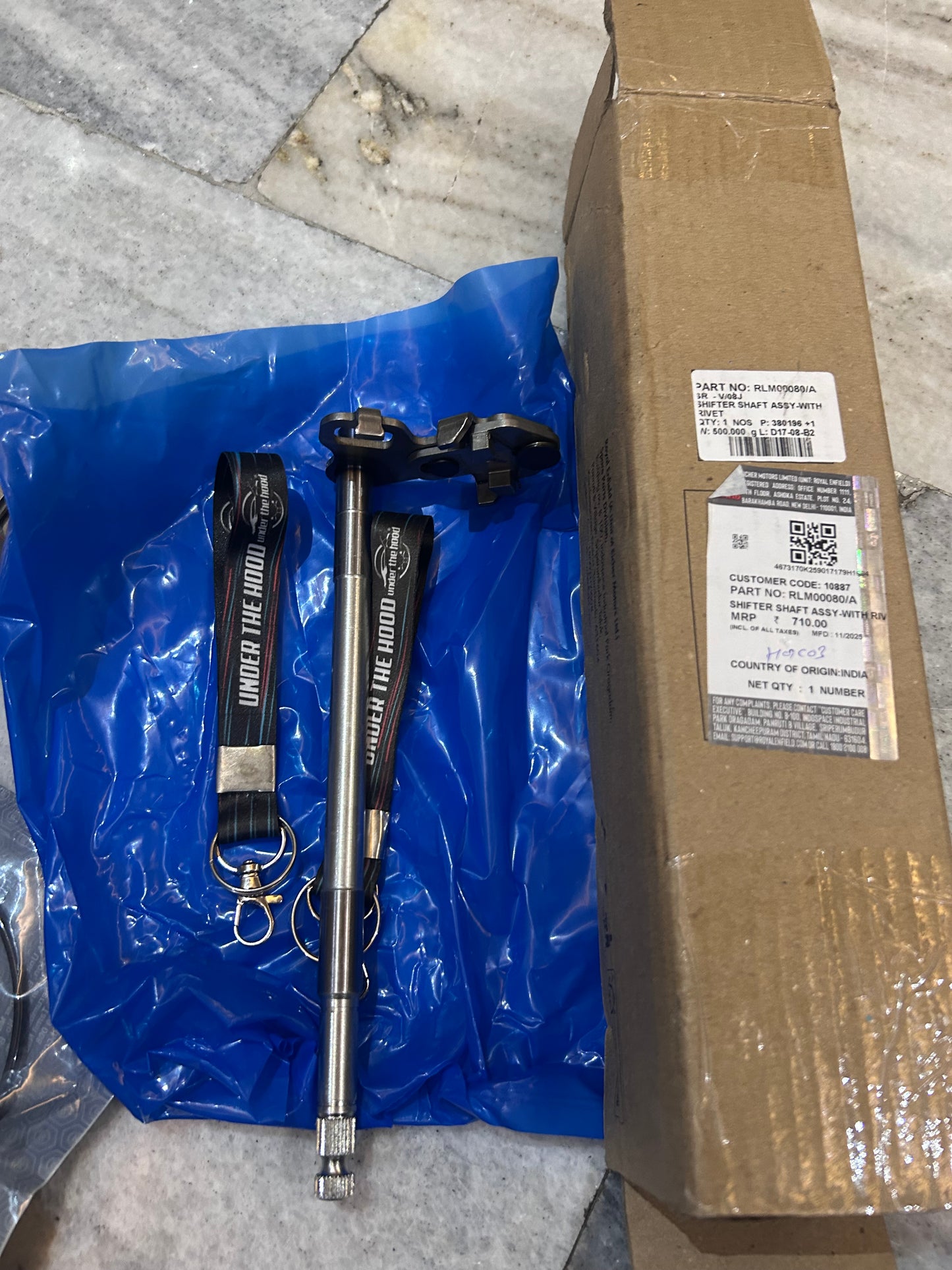 Royal Enfield RLM00080/A – OEM Shifter Shaft Assembly with Rivet for Classic 350, Meteor, Hunter & More