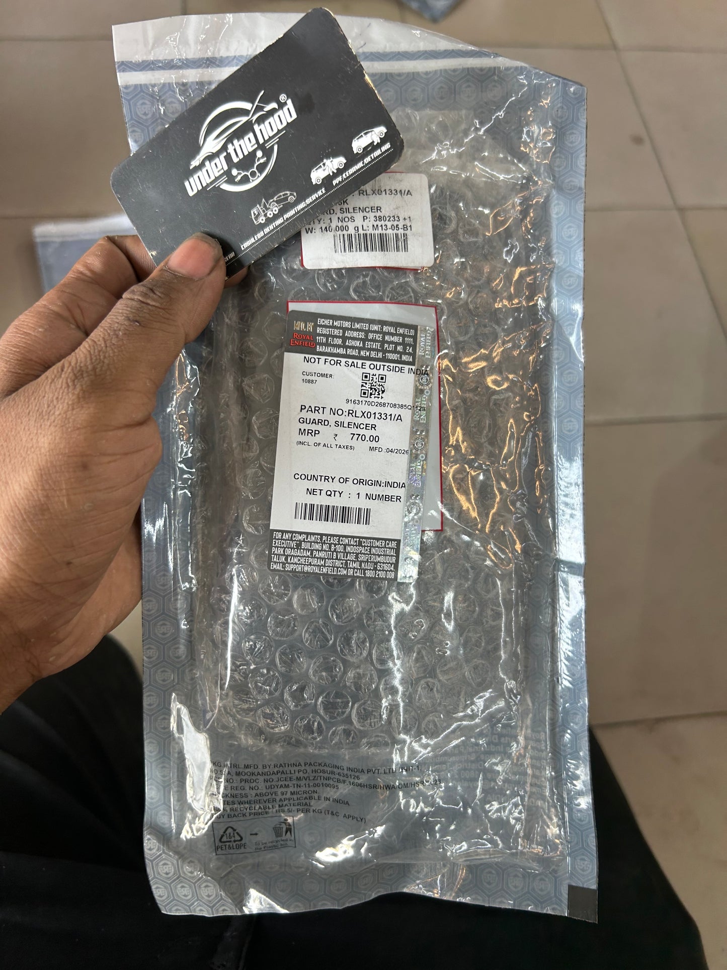 Royal Enfield Silencer Guard RLX01331/A for Bear 650
