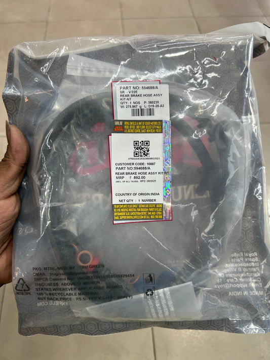 Royal Enfield 594688/A – Rear Brake Hose Assembly Kit for Thunderbird 350 & 500
