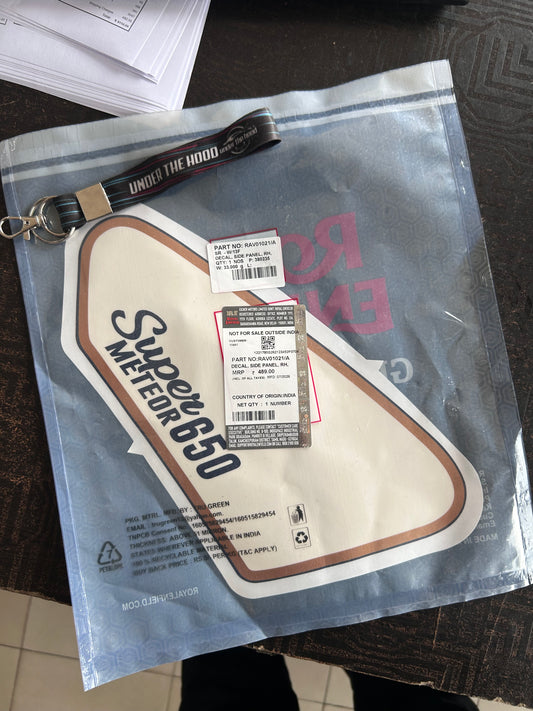Royal Enfield Super Meteor 650 Celestial Blue RH Decal – RAV01021/A