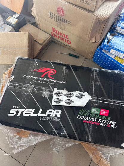 Royal Enfield Interceptor / Continental GT 650 Red Rooster Performance Exhaust – Black Matte Stellar