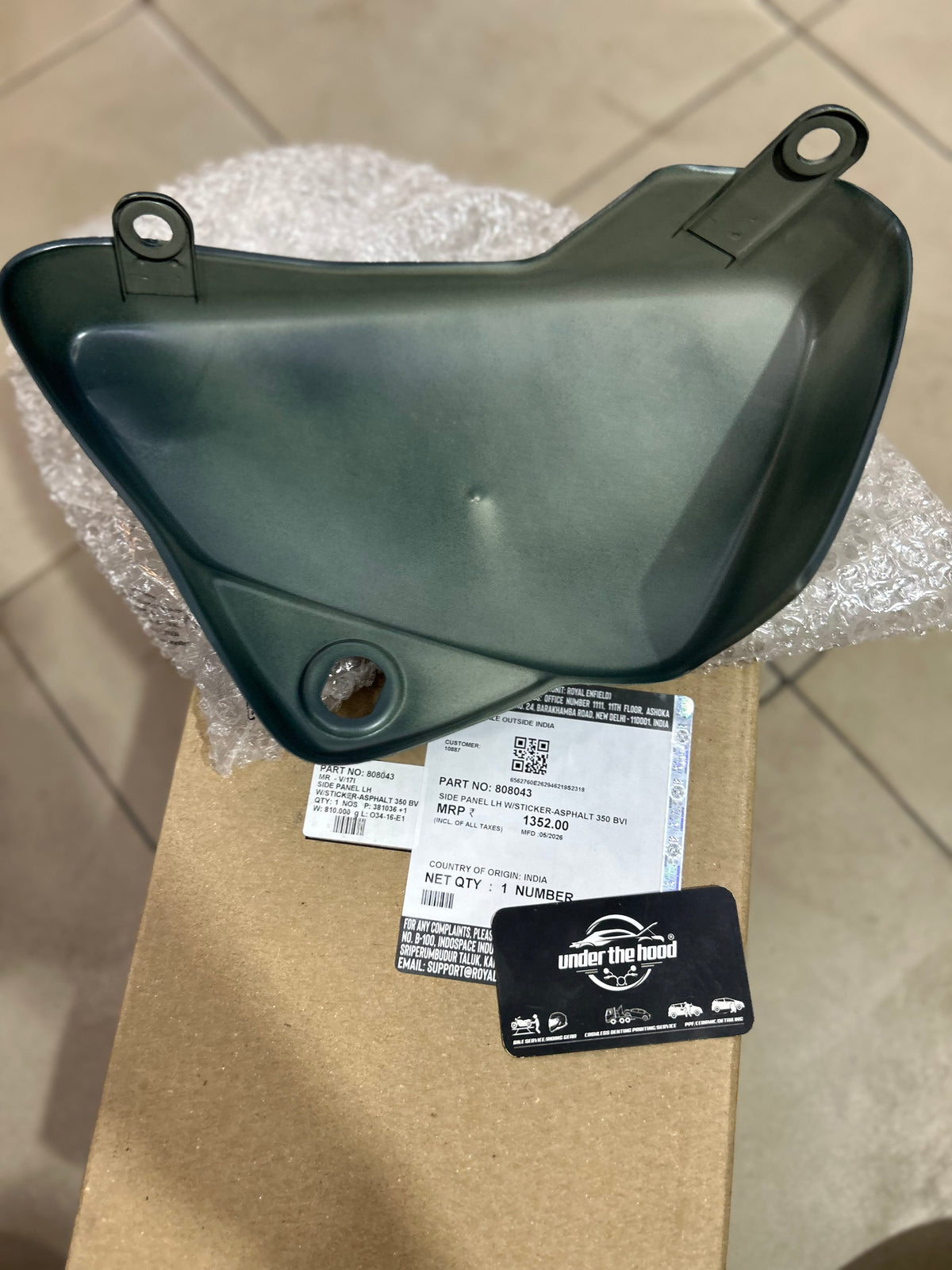 Royal Enfield Side Panel LH with Sticker Asphalt 350 BVI 808043 for Thunderbird 350