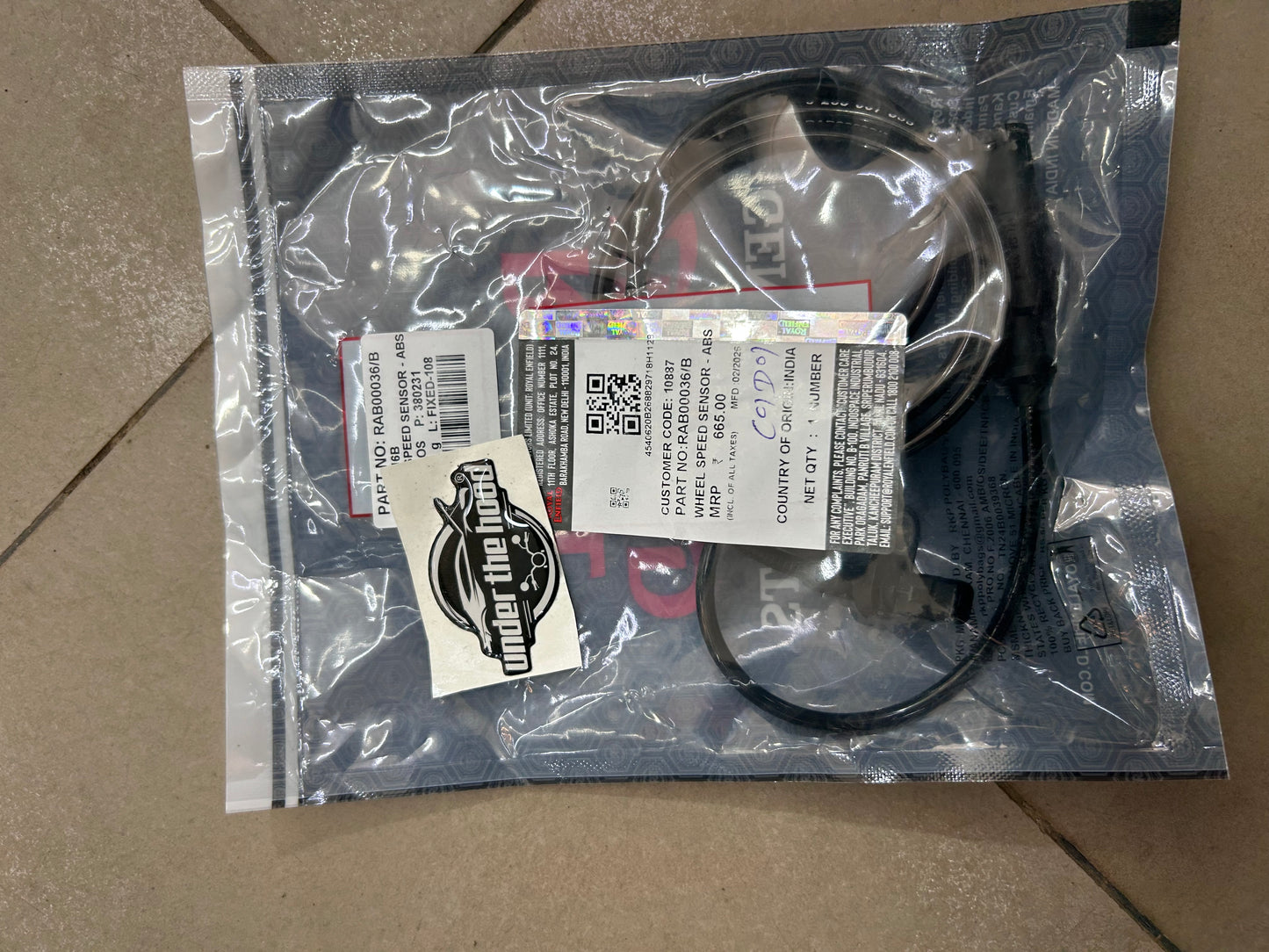Royal Enfield RAB00036/B – Front ABS Wheel Speed Sensor for Classic, Interceptor, Himalayan, GT 650 & More | Genuine RE Part