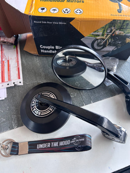 Premium GMA-Style Bar-End Touring Mirrors for Royal Enfield (Replica) – Under The Hood Edition