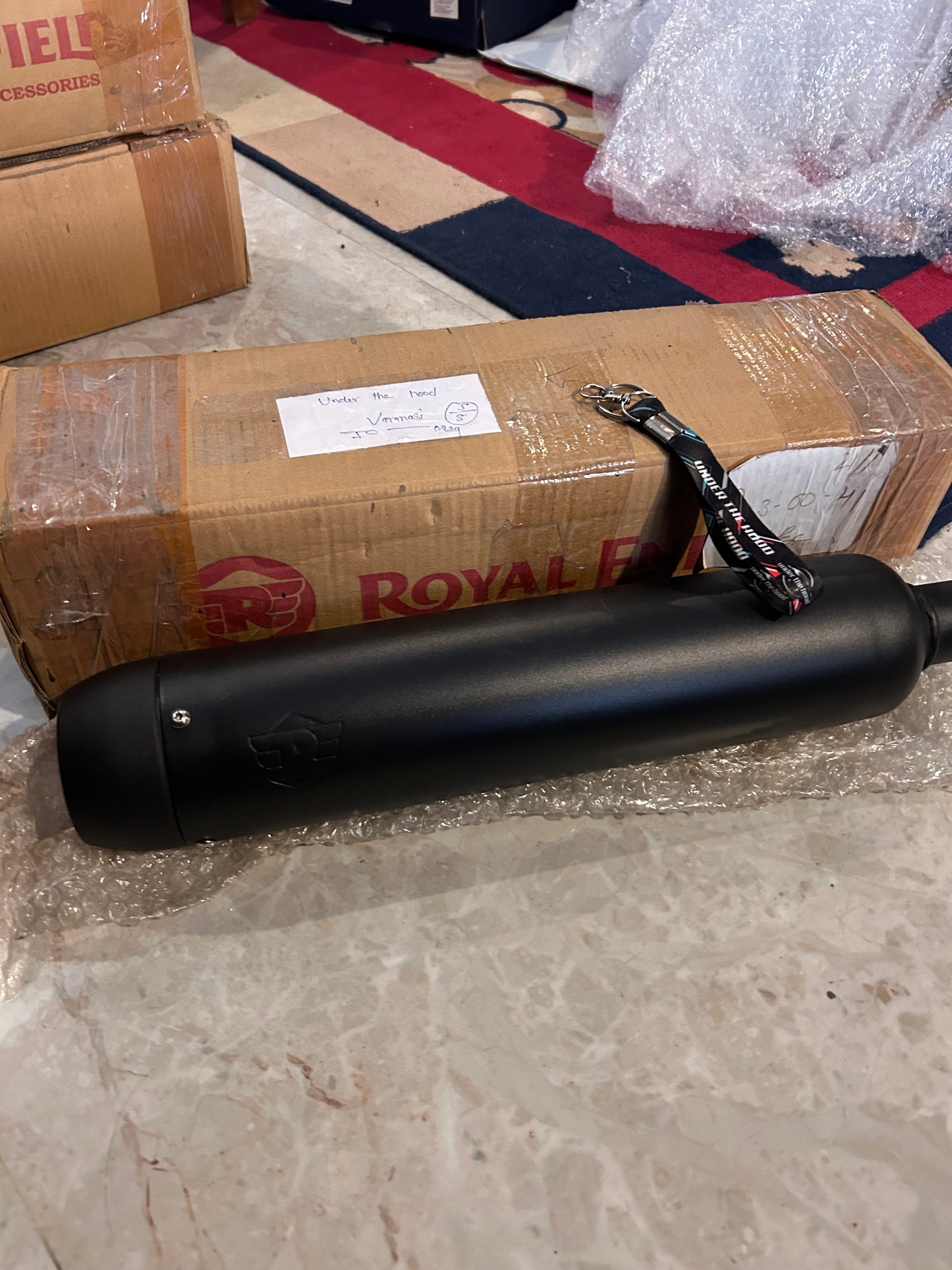 Royal Enfield 1990727 Black Tapered Silencer-IN — OEM Black Exhaust for Classic UCE