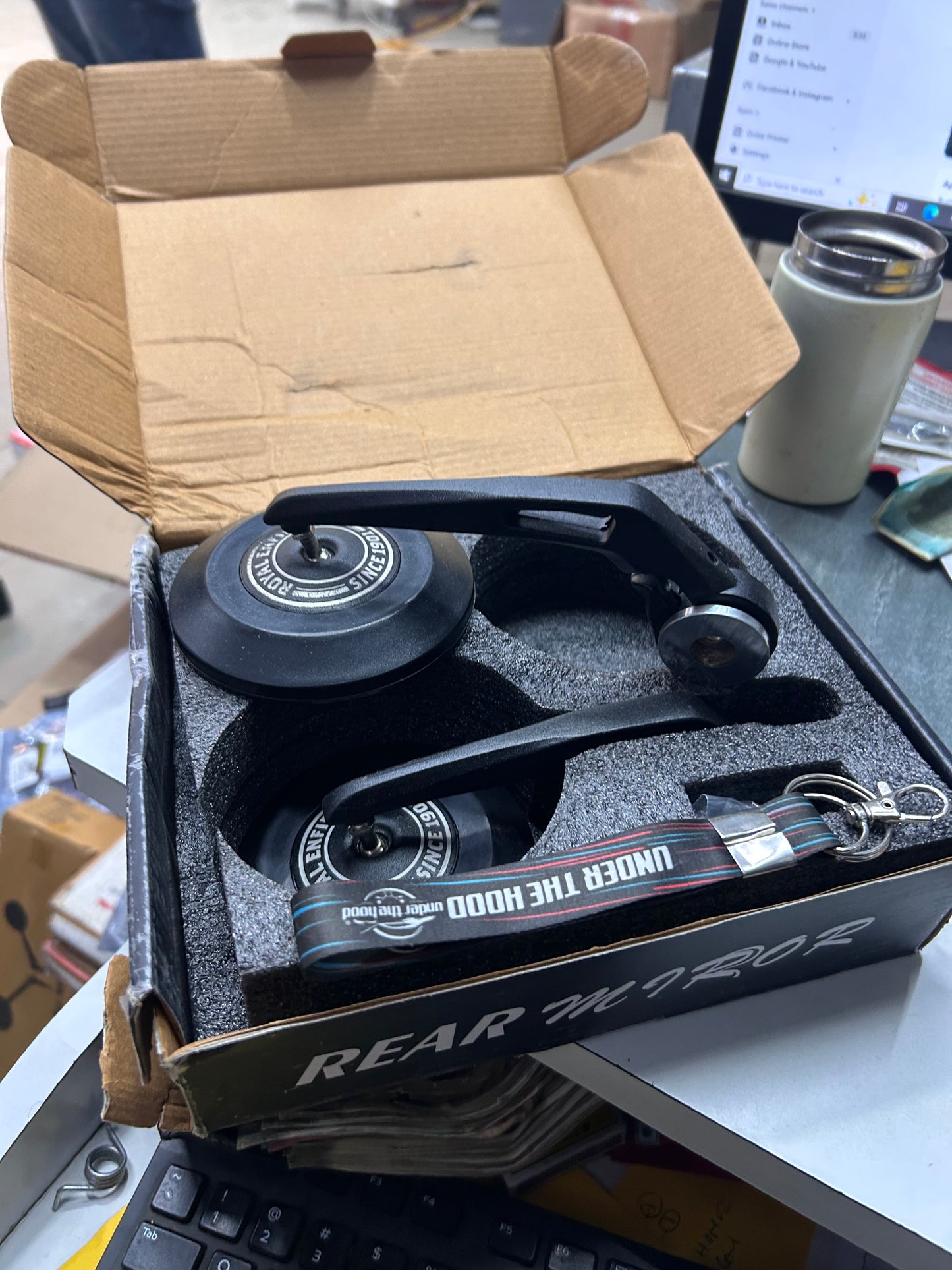 Premium GMA-Style Bar-End Touring Mirrors for Royal Enfield (Replica) – Under The Hood Edition