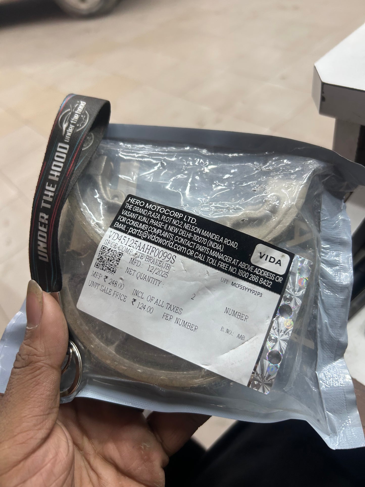 Vida Genuine Brake Shoe Set (Shoe Complete Brake JB) for Hero Vida Electric Scooter – VD45125AAHF0099S