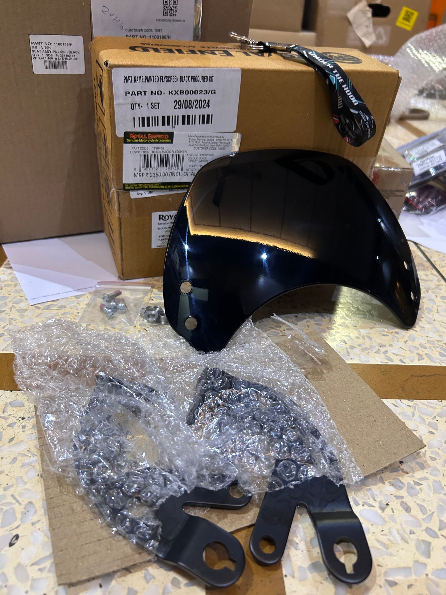 Royal Enfield Black Magic Flyscreen 1990468 — OEM Windshield for Interceptor & Continental GT 650