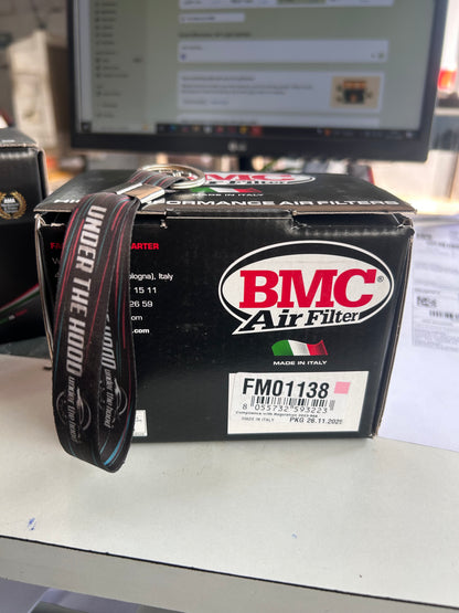 BMC Air Filter FM01138 for Royal Enfield Meteor 350 / Classic 350 Reborn / Hunter 350 / Bullet 350 (J-Series) – Washable High-Flow Cotton Gauze Replacement (OEM Ref: 1570250)