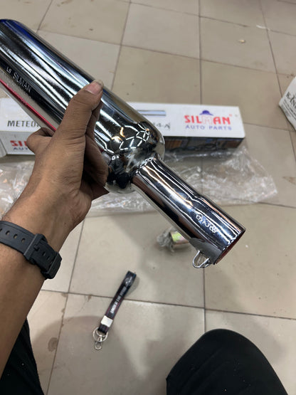 SILMAN Short Punjab Big Mouth 57mm Chrome Silencer LSM4-A – Royal Enfield Classic 350 Reborn, Meteor 350 & Bullet 350 / Battalion J-Series