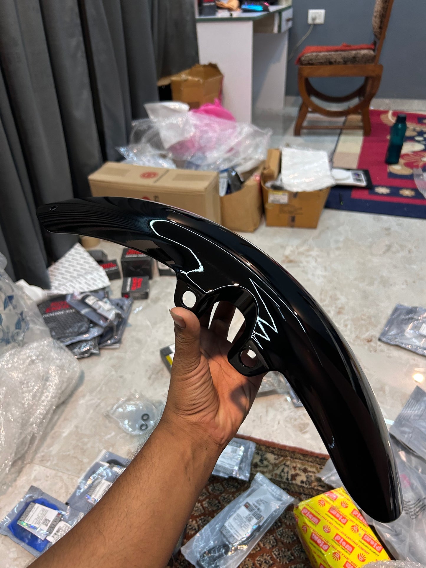 Royal Enfield RAG00389/A – Front Mudguard (Painted Black) | OEM for Hunter 350 – Dapper, Metro Rebel, Metro Factory, Retro/City