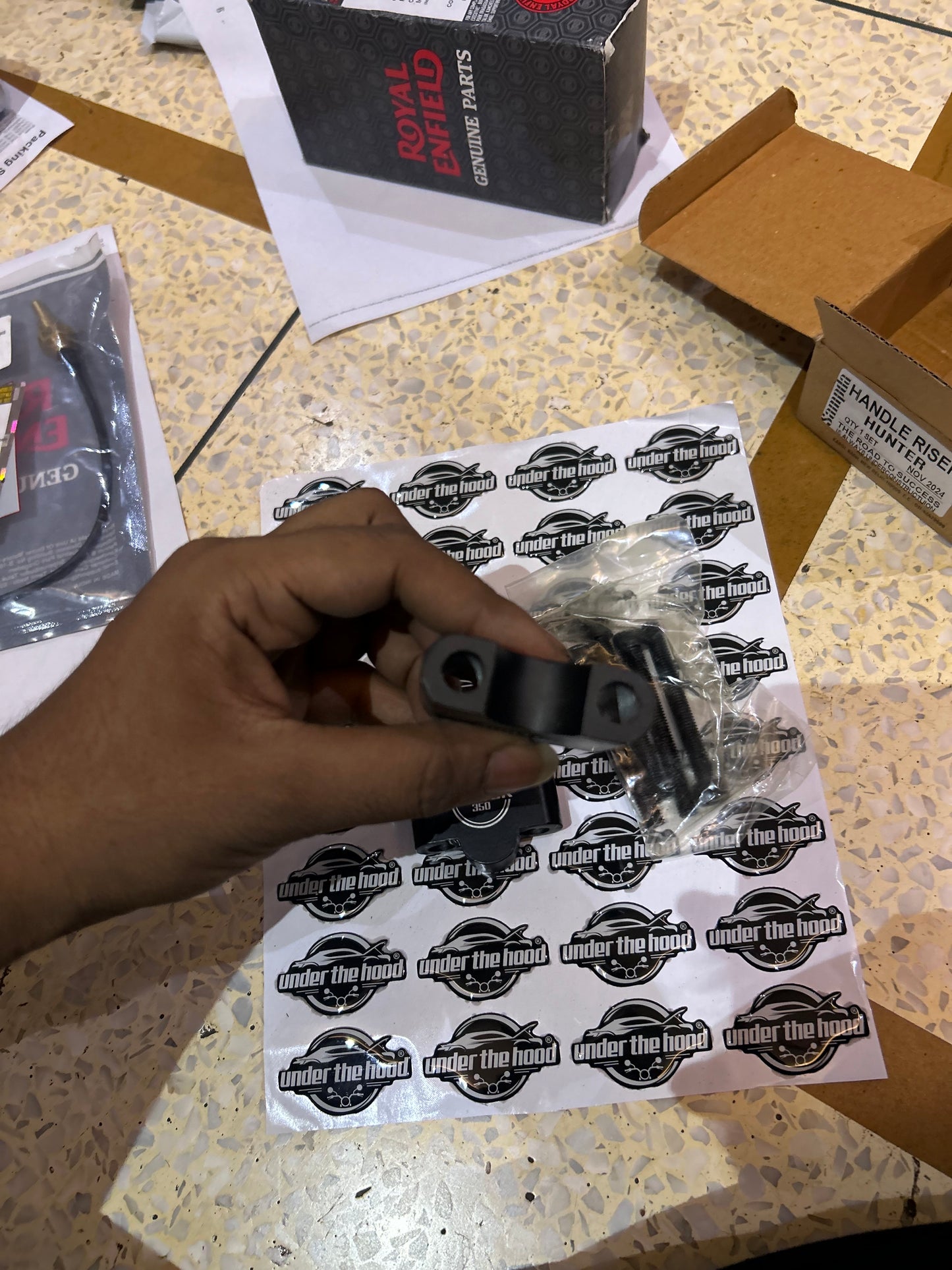 Aftermarket Handlebar Riser Kit for Royal Enfield Hunter 350 – Black CNC Machined Aluminium