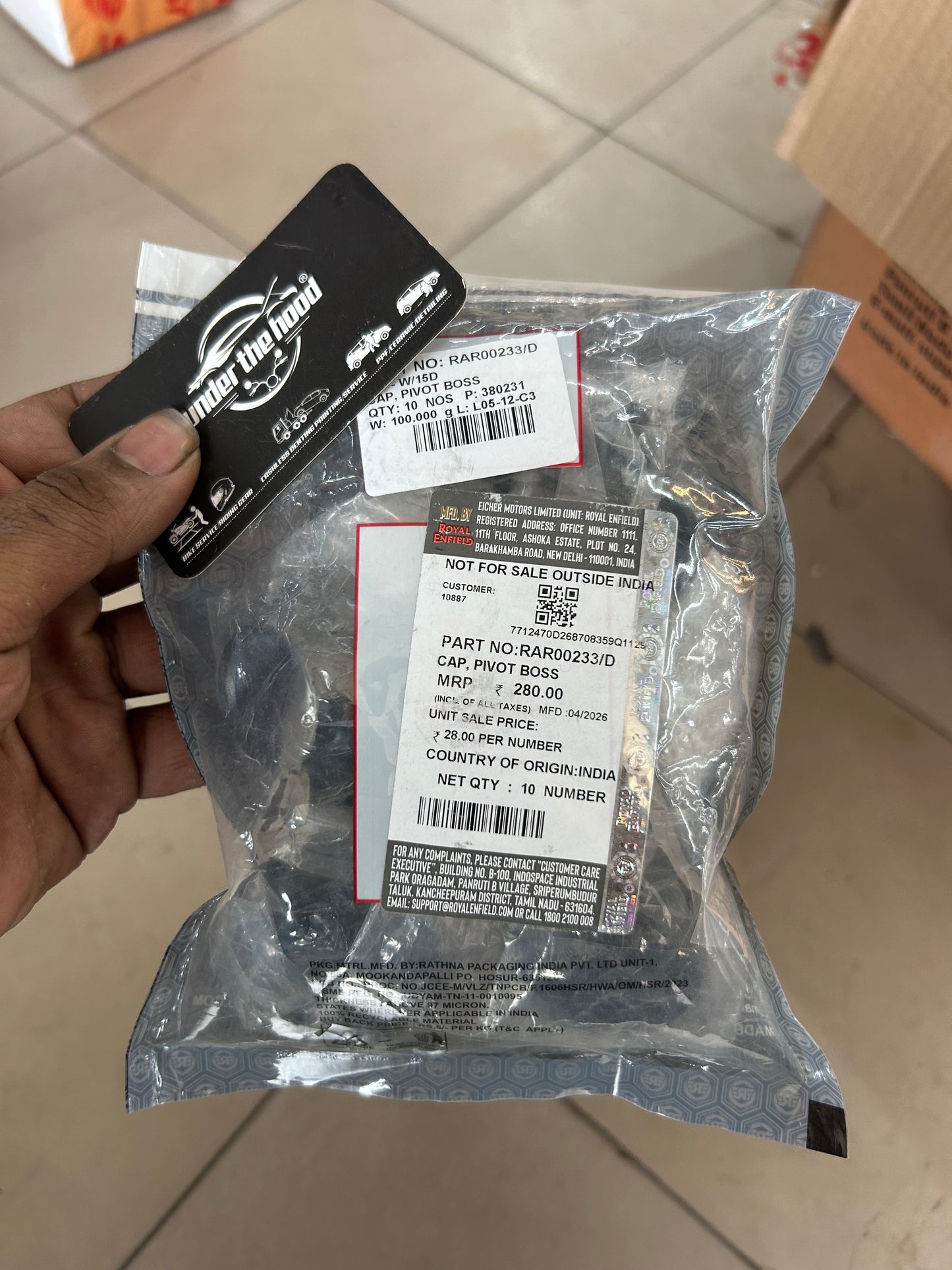 Royal Enfield Pivot Boss Cap RAR00233/D for Himalayan 450 & Guerrilla 450 Set Of 2