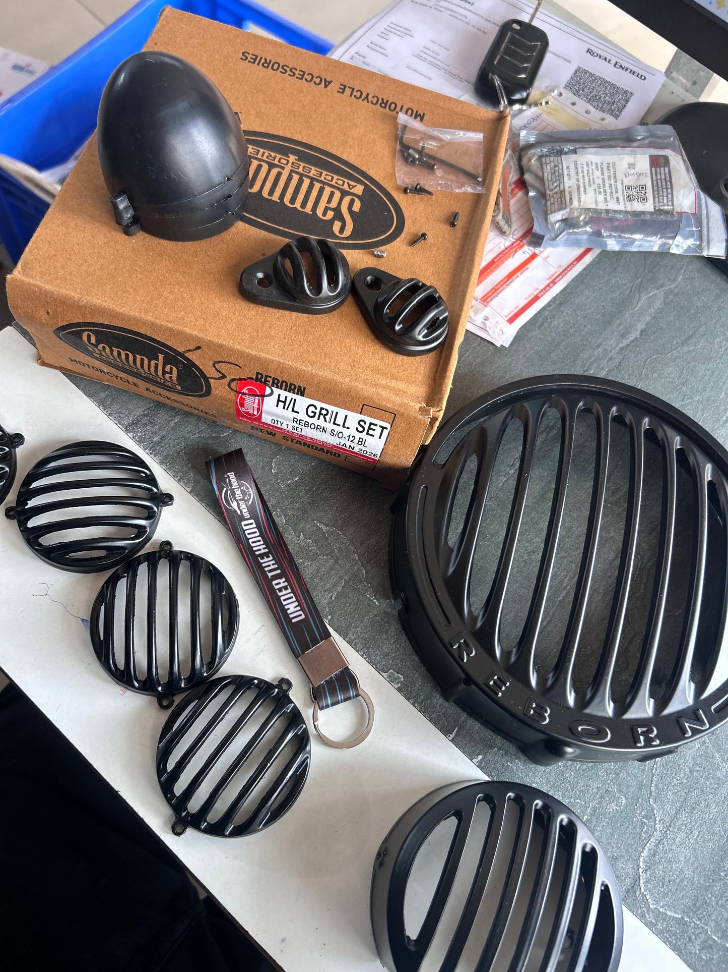Sampda H/L Grill Set for Royal Enfield Classic 350 Reborn / New Standard – LED Indicator Model or Halogen Indicator Model
