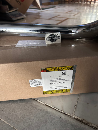 Royal Enfield RLX00512/B – Exhaust Pipe Assembly (Chrome Plate) – OEM for Reborn Classic 350 , New Bullet 350, & Meteor 350
