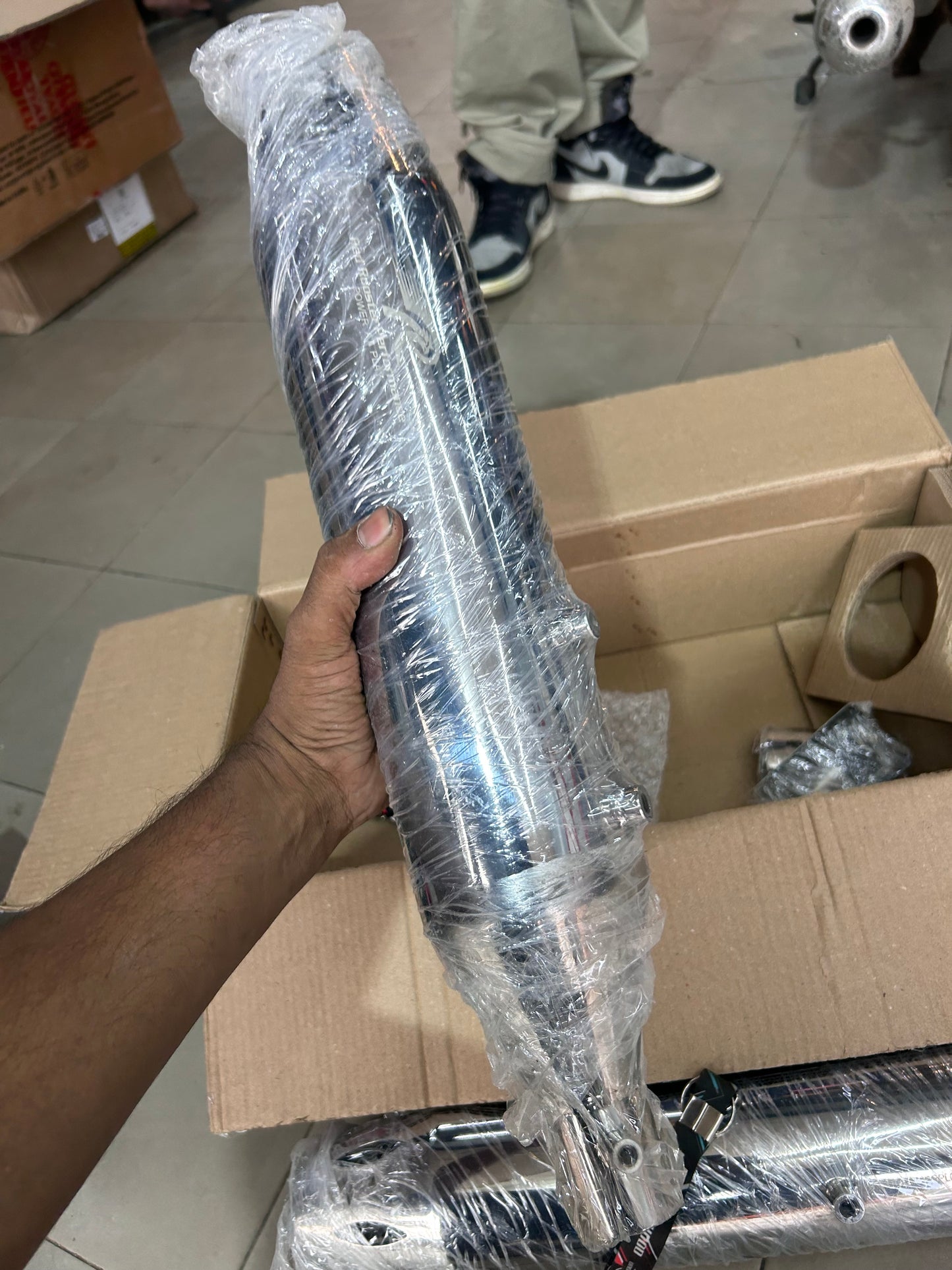 Red Rooster Astral Pro Polish Exhaust for Royal Enfield Super Meteor 650 – SS304, DB Killer, Performance Slip-Ons