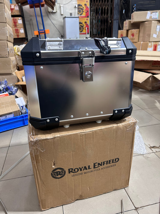 Royal Enfield 40L Silver Adventure Top Box – Himalayan 450 / Himalayan 440 / Scram 440 / Bear 650 – KXA00433